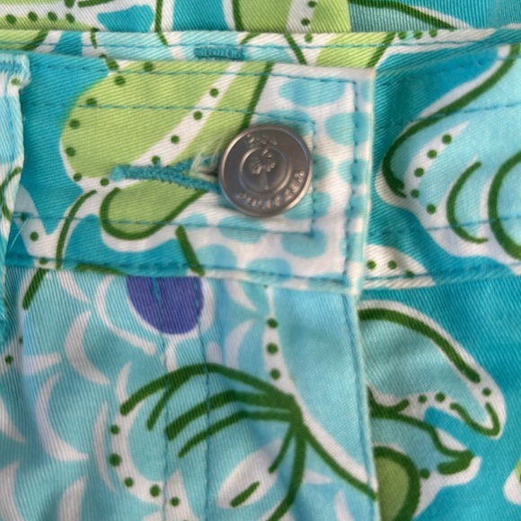Lilly Pulitzer Teal & Green Pants Fish Pattern Size 6 - Picture 9 of 11